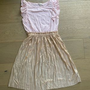 Crewcuts Size 14 Girls Pink And Gold Dress